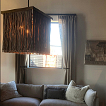 Люстра квадратная с бахромой и подвесом из деревянных бусин Psyche варинант исполнения - 3 | Loft Concept в Брянске