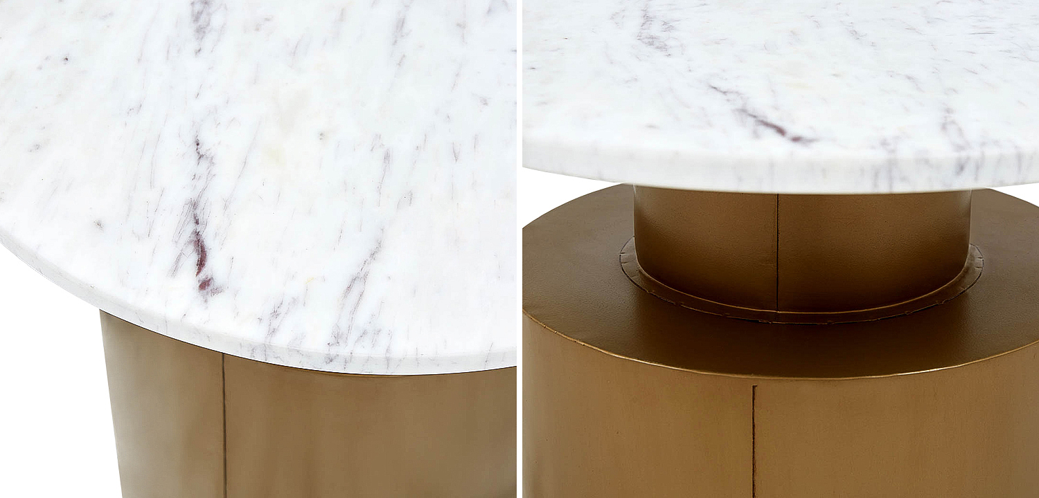 Приставной стол с мраморной столешницей Ela Marble Side Table Приставной стол с мраморной столешницей Ela Marble Side Table - Loft-Concept в Брянске