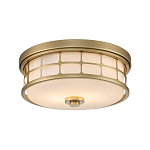 Потолочный светильник для ванных комнат цвета латунь в виде металлической клетки с геометрическими узорами Quoizel варинант исполнения - 1 | Loft Concept в Брянске