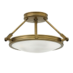 Потолочный светильник цвета латунь с плоским круглым плафоном Hinkley варинант исполнения - 4 | Loft Concept в Брянске