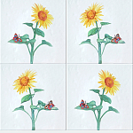 Плитка с узором Подсолнух варинант исполнения - 1 | Loft Concept в Брянске