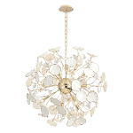 Люстра круглой формы с белыми и прозрачными лепестками цветов Диаметр 69 см Wintery flovers варинант исполнения - 1 | Loft Concept в Брянске