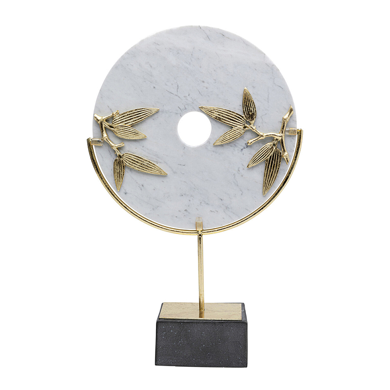 Декоративный арт-объект из мрамора Marble Ring Белый Мрамор Bianco Золотой Черный в Брянске | Loft Concept 