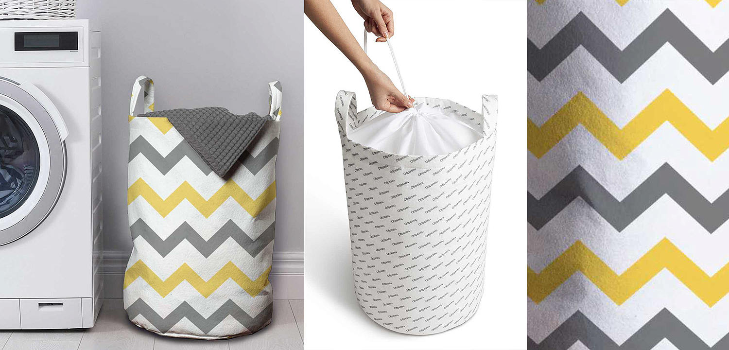 Корзина Mustard and Gray Chevron Basket Корзина Mustard and Gray Chevron Basket - Loft-Concept в Брянске