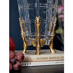 Ваза из прозрачного стекла с бронзовыми ножками и фигурками попугаев Eden Garden porcelain and bronze варинант исполнения - 4 | Loft Concept в Брянске