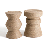 Приставной стол с отделкой из джута Juti D30 см варинант исполнения - 5 | Loft Concept в Брянске