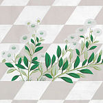 Обои ручная роспись Tiled Meadow Original colourway on Lilac Hint slub silk варинант исполнения - 2 | Loft Concept в Брянске