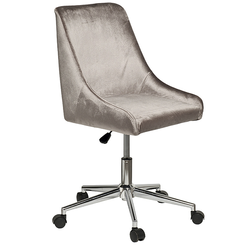 Кресло офисное с обивкой из серого велюра Stylish Velor Office Chair Серый Кресло офисное с обивкой из серого велюра Stylish Velor Office Chair Серый в Брянске | Loft Concept