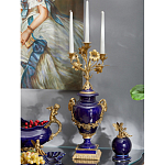 Подсвечник из темно-синего фарфора с бронзовыми элементами и цветами Eden Garden варинант исполнения - 4 | Loft Concept в Брянске