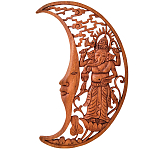 Панно из дерева Ганеша и месяц Panel With Animals варинант исполнения - 1 | Loft Concept в Брянске