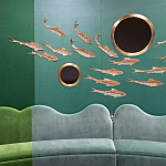 Обои с вышивкой ручной работы Deco Fish Original colourway варинант исполнения - 1 | Loft Concept в Брянске