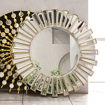 Зеркало круглое с лучами из зеркальных фацетов Silver Facet варинант исполнения - 2 | Loft Concept в Брянске