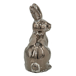 Статуэтка заяц из текстурированной терракоты и покрытый глянцевой краской под бронзу Rabbit Charm  варинант исполнения - 1 | Loft Concept в Брянске