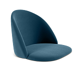 Барный стул со спинкой и металлической подставкой на 4-х деревянных ножках Синий Велюр Vendramin Chair варинант исполнения - 2 | Loft Concept в Брянске