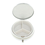 Таблетница карманная круглая с 3-мя отделениями и накладкой из натурального камня Апатит Голубой Silver Stone Pillboxes варинант исполнения - 3 | Loft Concept в Брянске