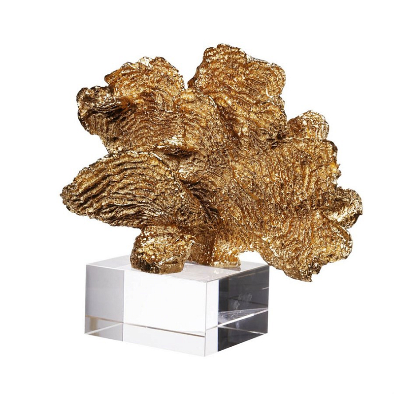 Статуэтка Gold Coral Fan Золотой Прозрачный Статуэтка Gold Coral Fan Золотой Прозрачный в Брянске | Loft Concept