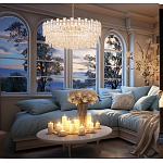 Круглая люстра с хрустальными подвесками на золотистом каркасе Gorgeous Crystal Light варинант исполнения - 13 | Loft Concept в Брянске