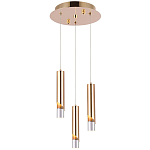 Подвесной светильник Metal Acrylic Tube Trio Gold Hanging Lamp варинант исполнения - 2 | Loft Concept в Брянске