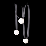 Подвесной светильник с серыми кожаными ремнями и белыми стеклянными плафонами в виде шаров Flos Wireline Lighting варинант исполнения - 4 | Loft Concept в Брянске