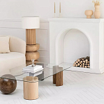 Дизайнерский журнальный стол с прозрачной столешницей и ножками в форме геометрических фигур Pytusin варинант исполнения - 3 | Loft Concept в Брянске