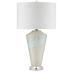 Настольная лампа стеклянная с тканевым абажуром Edges варинант исполнения - 4 | Loft Concept в Брянске