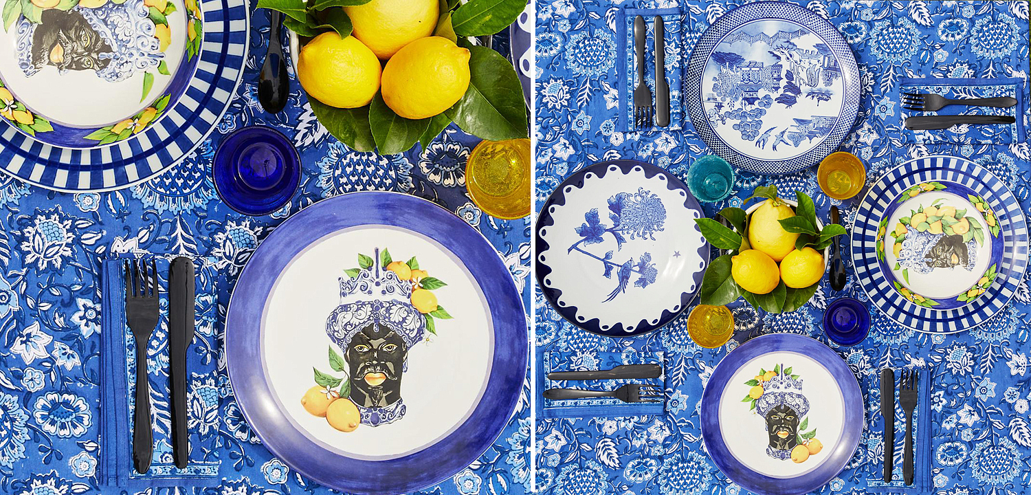 Тарелка Abhika SOUP PLATE MORO HEAD D 22,5 Blue Тарелка Abhika SOUP PLATE MORO HEAD D 22,5 Blue - Loft-Concept в Брянске