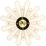 Часы настенные из металла в виде солнца с чёрным циферблатом Mirror Tower Clock варинант исполнения - 1 | Loft Concept в Брянске