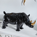Статуэтка черный носорог с золотыми рогами Golden Horned Black Rhino варинант исполнения - 5 | Loft Concept в Брянске