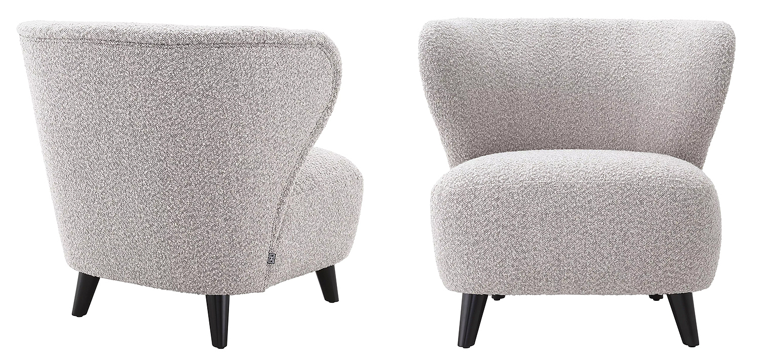 Кресло Eichholtz Chair Hydra Boucle Серый Черный Кресло Eichholtz Chair Hydra Boucle Серый Черный - Loft-Concept в Брянске