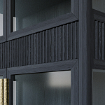 Витрина Primo со стеклянными фасадами и 2 ящиками Черный дуб варинант исполнения - 6 | Loft Concept в Брянске