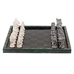 Шахматы Русские сказки с доской из натурального камня Змеевик Decorative Thematic Chess варинант исполнения - 1 | Loft Concept в Брянске