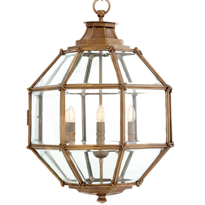 Люстра Lantern Owen Brass M Латунь Прозрачный (Transparent) в Брянске | Loft Concept 