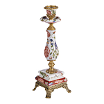 Подсвечник с цветочной росписью из фарфора с бронзовыми элементами Eden Garden варинант исполнения - 2 | Loft Concept в Брянске