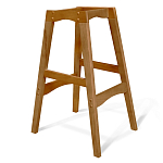 Барный стул со спинкой на 4-х деревянных ножках Сиреневый Велюр Ava Charm варинант исполнения - 4 | Loft Concept в Брянске