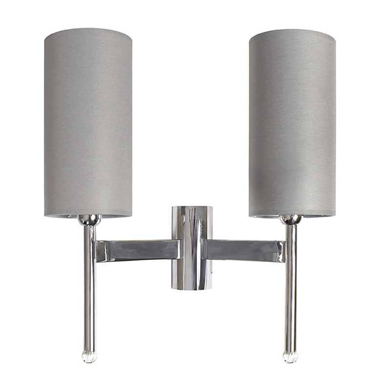 Бра с 2-мя серыми цилиндрическими абажурами Natural Concepts Серый в Брянске | Loft Concept 