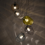 Люстра каскадная с 5-ю разноцветными стеклянными плафонами Kaleido варинант исполнения - 4 | Loft Concept в Брянске