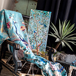 Постер на холсте в стиле шинуазри Chinoiserie Bridge in the garden Poster варинант исполнения - 2 | Loft Concept в Брянске