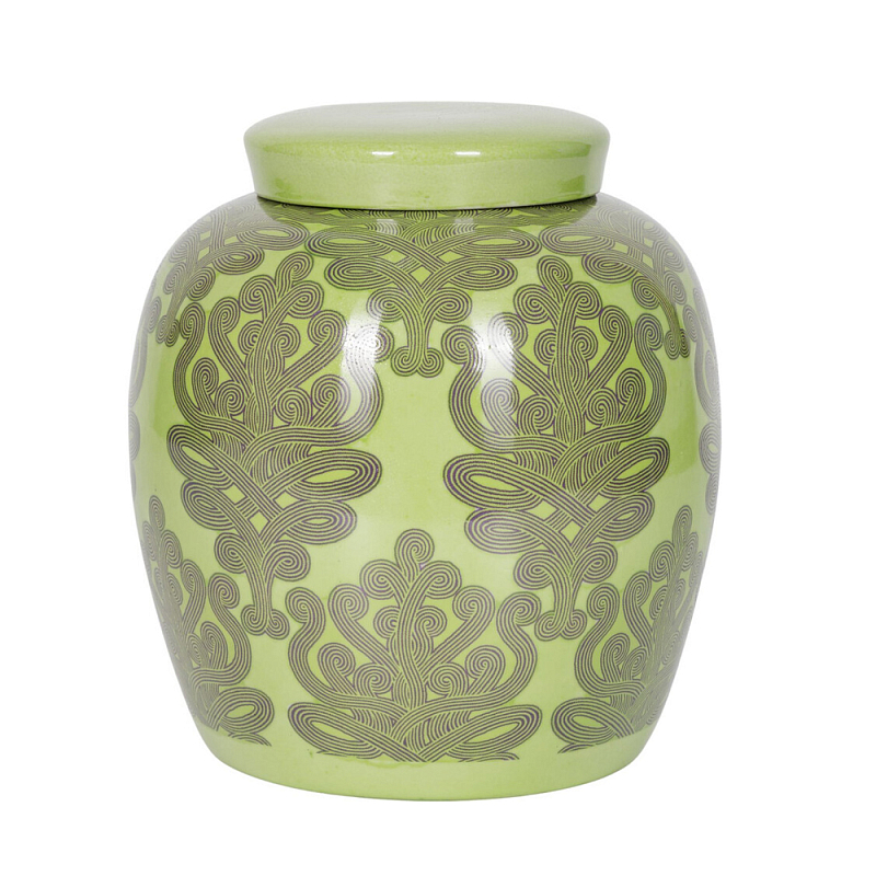 Банка с крышкой Porcelain Malachite Jar Зеленый в Брянске | Loft Concept 