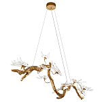 Люстра подвесная линейная с прозрачными стеклянными птичками на ветвях Serip Voa варинант исполнения - 4 | Loft Concept в Брянске