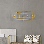 Люстра золотая из пересекающихся прямоугольных элементов Thin Intersecting Rectangles варинант исполнения - 3 | Loft Concept в Брянске