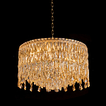 Люстра круглая с хрустальными подвесками на золотистом каркасе Roul Crystal Light варинант исполнения - 3 | Loft Concept в Брянске