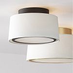 Потолочный светильник с круглым хлопковым абажуром Frosted Diffuser варинант исполнения - 2 | Loft Concept в Брянске