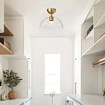 Потолочный светильник с широким полусферическим плафоном из прозрачного стекла Alora Mood варинант исполнения - 5 | Loft Concept в Брянске