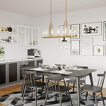 Люстра прямоугольная цвета латунь с прозрачными рифлеными цилиндрическими плафонами Kichler варинант исполнения - 8 | Loft Concept в Брянске