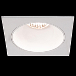 Встраиваемый спот светодиодный квадаратный белого цвета с круглым углублением Ombra Lux  варинант исполнения - 1 | Loft Concept в Брянске