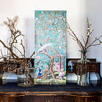 Постер на холсте в стиле шинуазри с изображением сада Chinoiserie Gazebo in the Imperial Garden Poster варинант исполнения - 4 | Loft Concept в Брянске