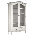 Шкаф книжный белый из массива бука с 5-ю полками и 2-мя ящиками в стиле прованс White Provence варинант исполнения - 1 | Loft Concept в Брянске