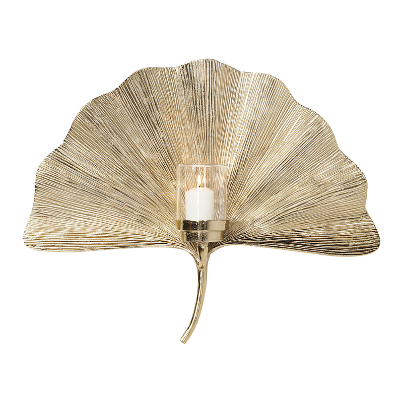 Большой Настенный Подсвечник золотой Лист Пальмы Золотой в Брянске | Loft Concept 