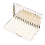 Таблетница карманная прямоугольная на 7 отделений с зеркалом и накладкой из натурального камня Лазурит Silver Stone Pillboxes варинант исполнения - 3 | Loft Concept в Брянске