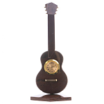 Часы настольные в виде гитары из натурального камня Обсидиан Stone Clock варинант исполнения - 3 | Loft Concept в Брянске